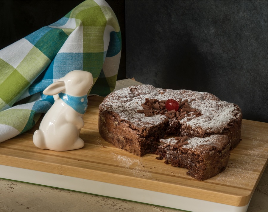 Bolo de Semolina, Chocolate e Cereja