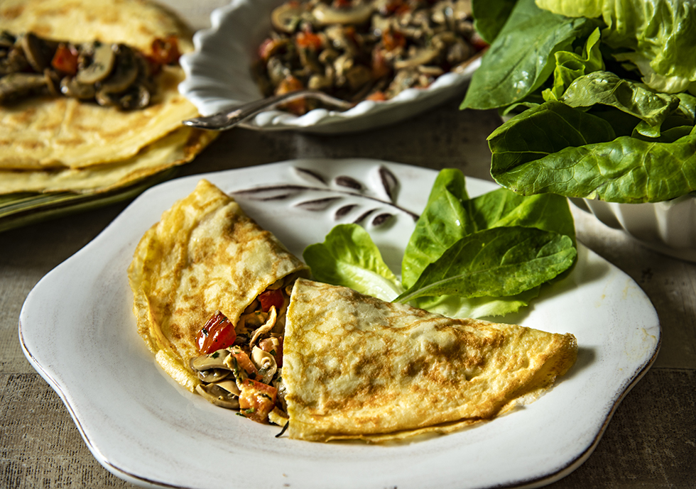 Crepioca de Cogumelos com Ervas