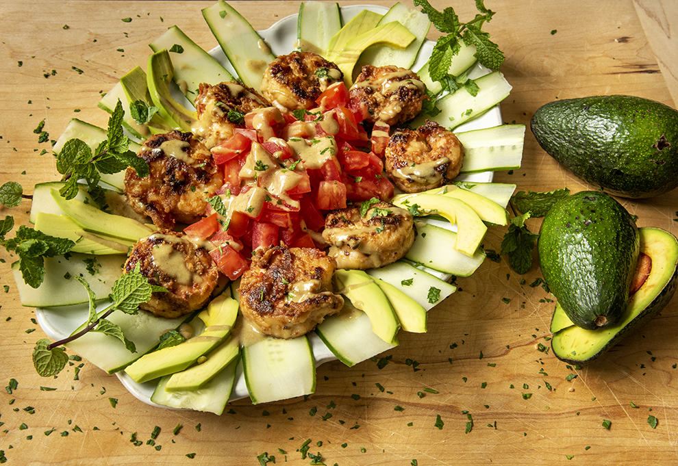 Salada de Pepino e Camarão