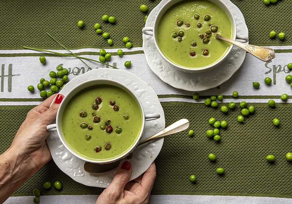 Sopa de Ervilha com Hortelã