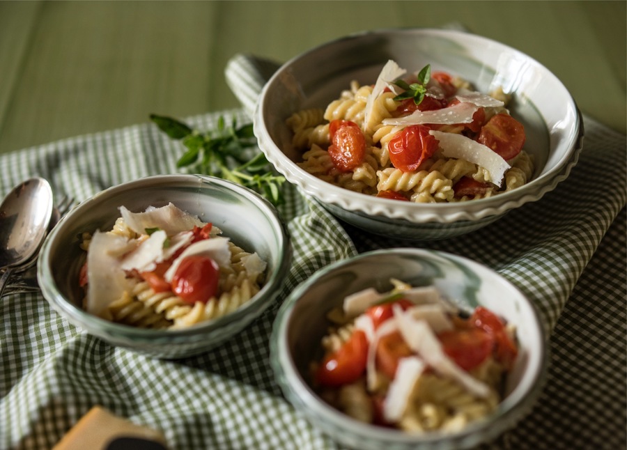 Fusilli al Pesto e Pomodorini