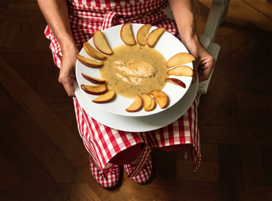 Escalopinho de Frango com Molho de Maçã