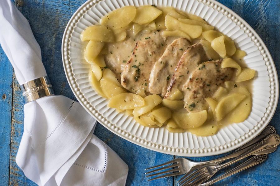 Escalopinho de Frango com Molho de Maçã