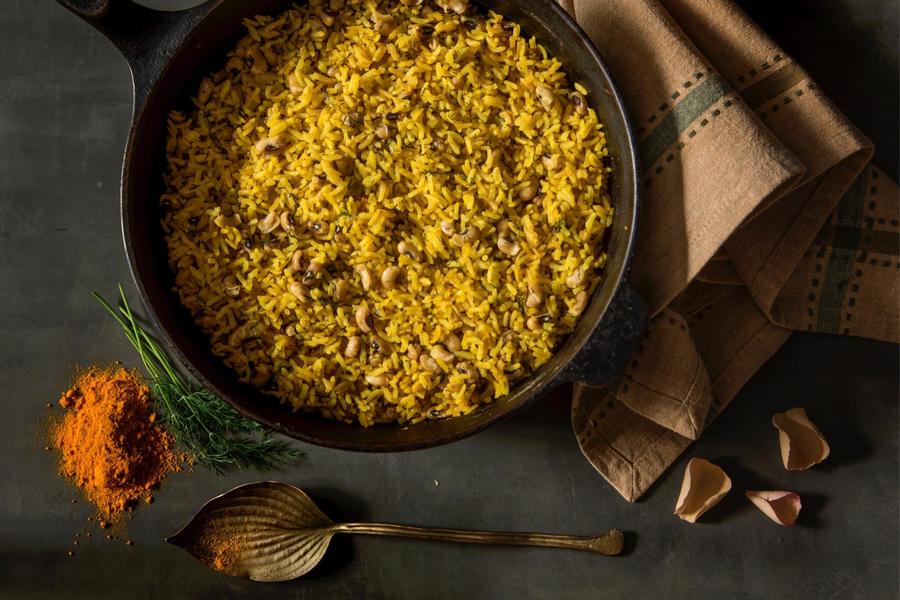 Arroz Persa com Feijão-Fradinho e Dill