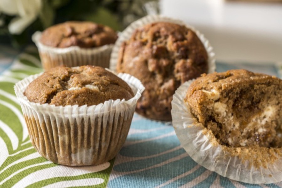 Muffins de Figo com Recheio Cremoso de Queijo de Cabra