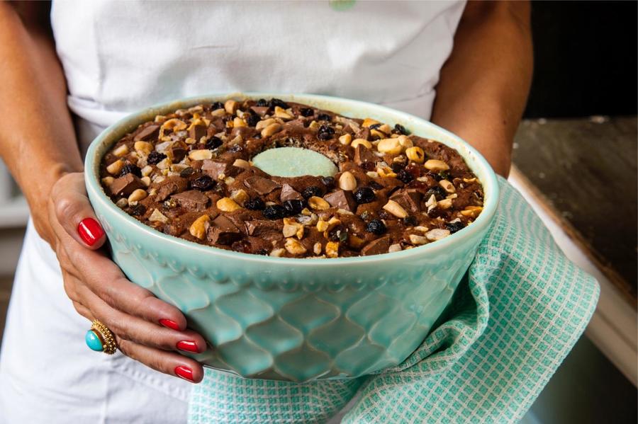 Bolo de Chocolate com Frutas Secas