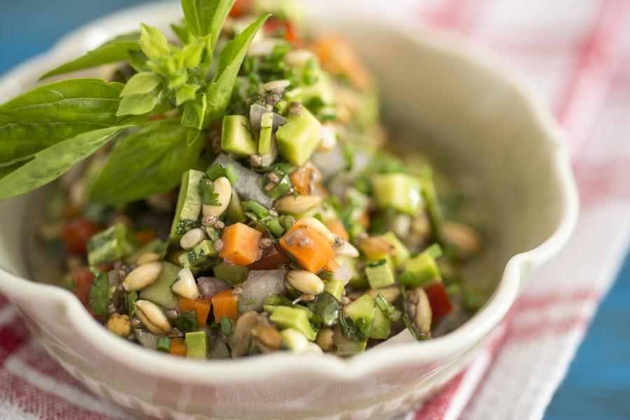 Ceviche de Abobrinha com Semente de Chia