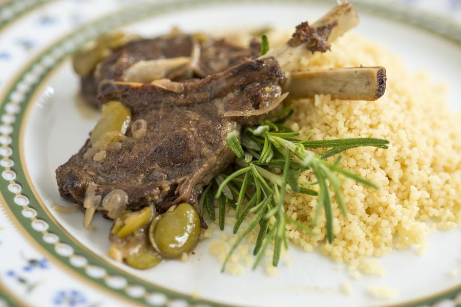 Couscous Marroquino com Cordeiro e Favas