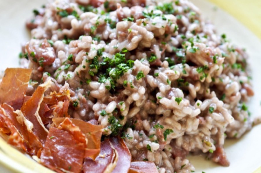 Risoto de Linguiça e Vinho Tinto