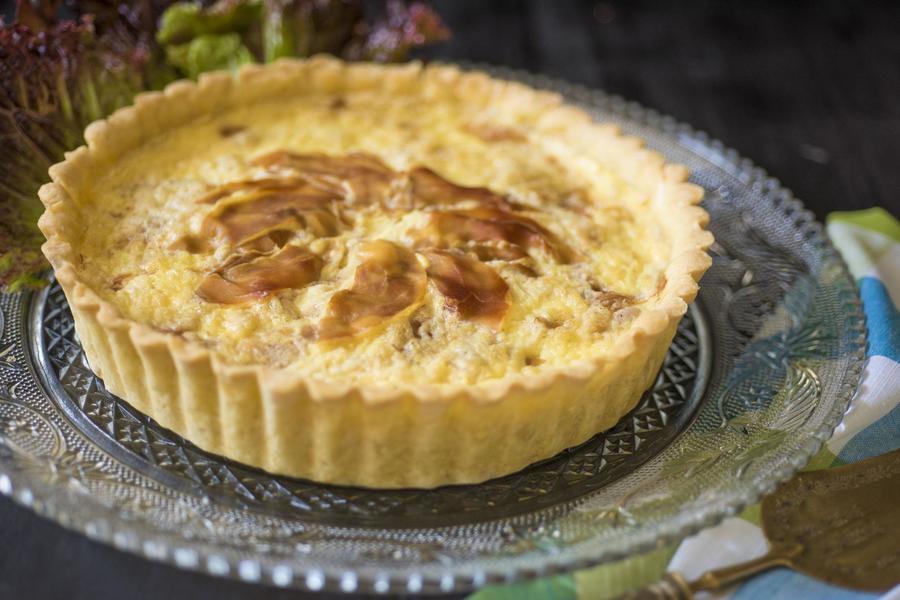 Quiche de Presunto de Parma com Pera Caramelada