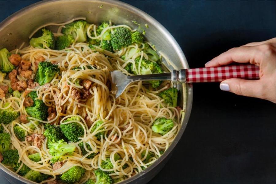 Spaghettini ai Broccoletti Verdi e Foie Gras