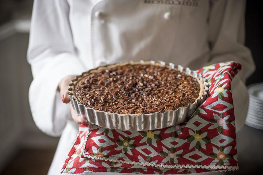 Torta Aberta de Nozes-Pecãs e Chocolate