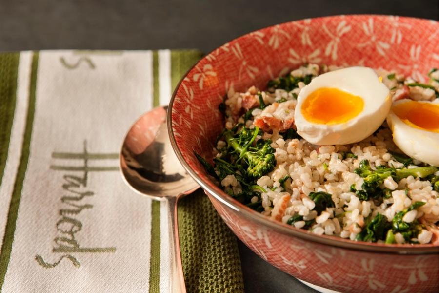 Pancetta, Arroz Frito e Verduras