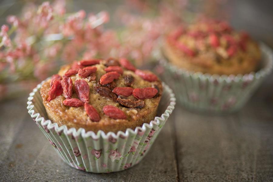 Muffins de Goji Berry com Banana