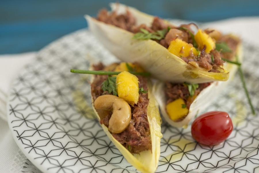 Salada de Endívia, Carne-Seca e Manga