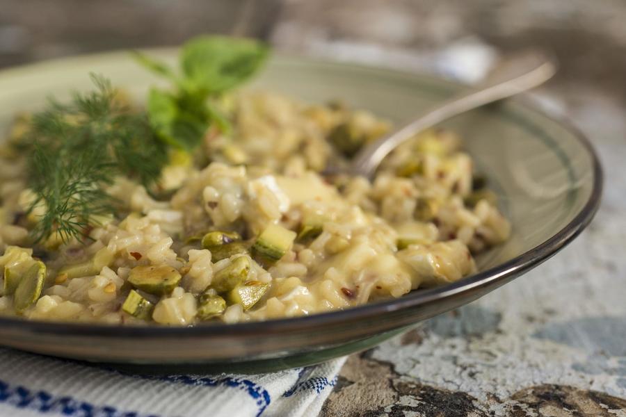 Risoto de Abobrinha com Brie e Pistache