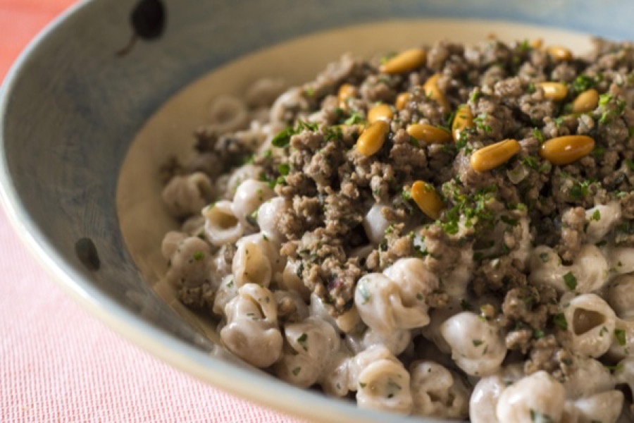 Conchiglie com Cordeiro e Iogurte de Hortelã