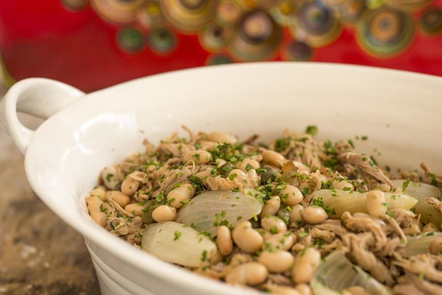 Salada de Carne Desfiada com Feijão-Branco