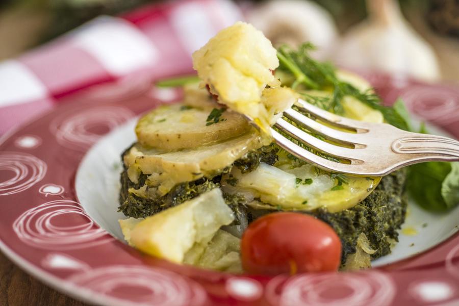 Bacalhau com Creme de Leite e Espinafre