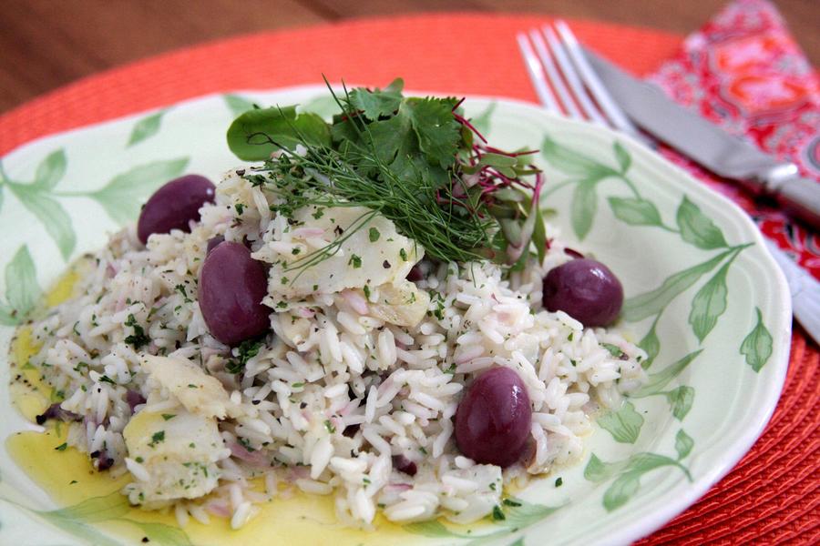 Arroz de Bacalhau com Azeitonas Negras