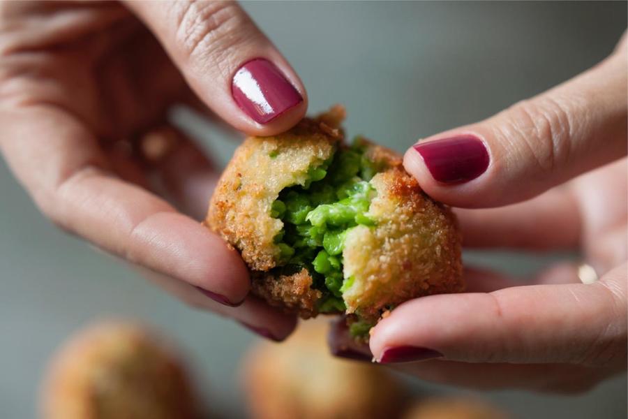 Croquetes de Ervilha e Hortelã