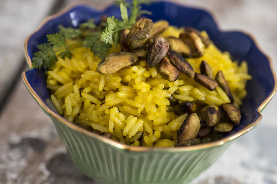 Arroz com Açafrão e Pistache