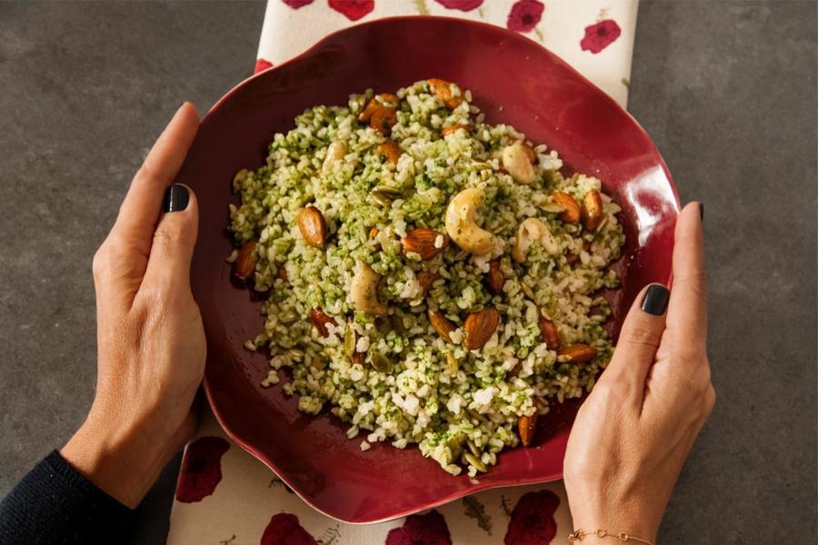 Risoto Integral com Frutas Secas e Ervas