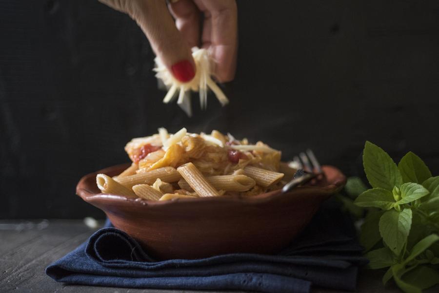 Penne Integral com Acelga