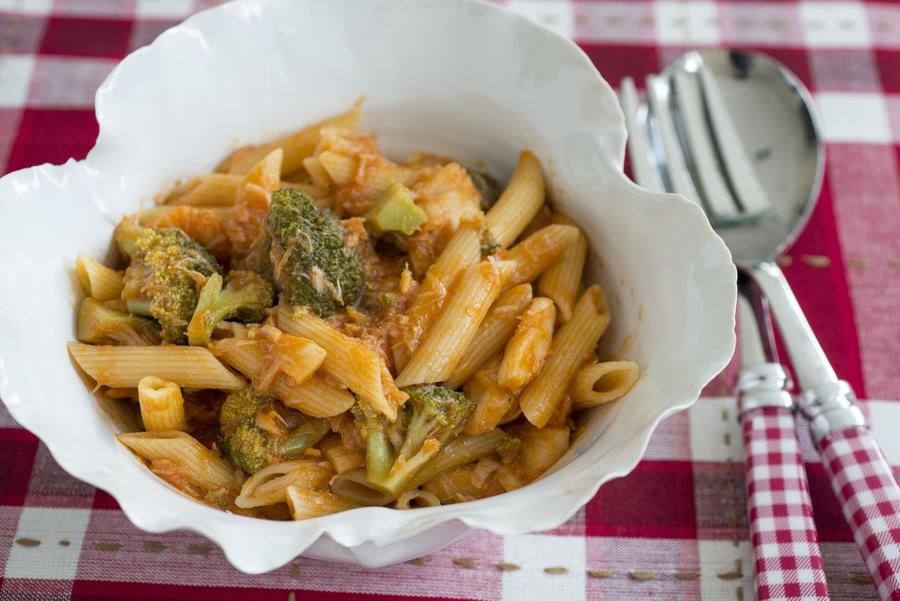 Penne com Bacalhau e Brócolis