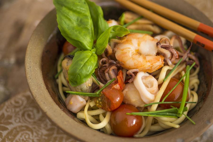  Spaguetti alla Chitarra com Frutos do Mar