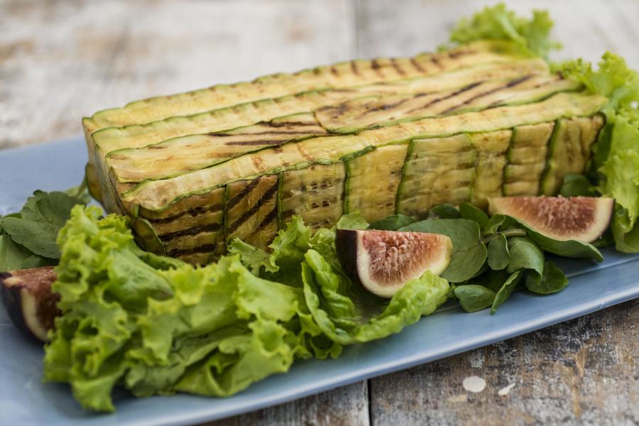 Terrine de Abobrinha com Queijo de Cabra e Figo