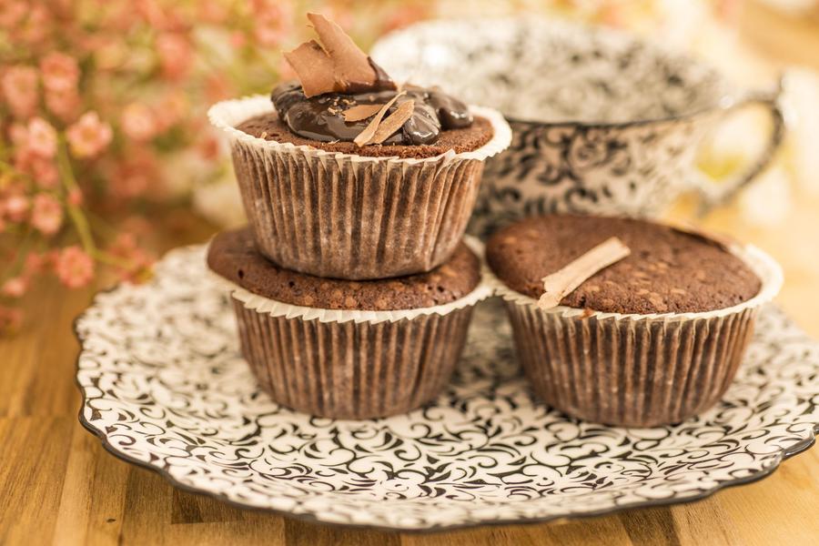 Cupcake de Chocolate com Cobertura de Brigadeiro