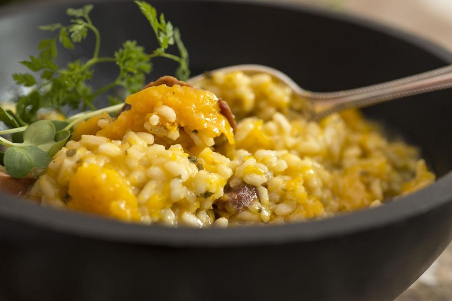 Risoto Carnaroli de Linguiça Portuguesa com Abóbora Brasileira