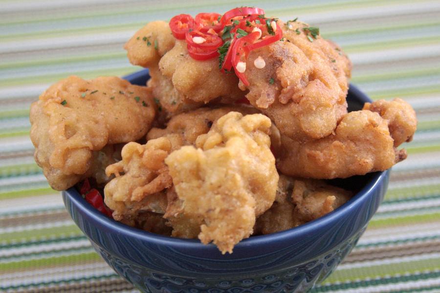 Couve-Flor Crocante Empanada com Grão-de-Bico