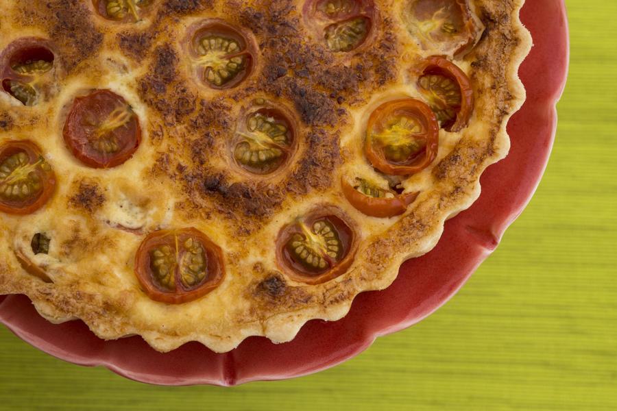 Quiche de Parmesão e Tomate-Cereja