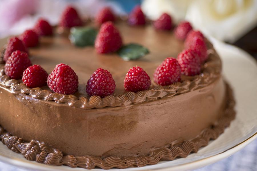 Bolo de Chocolate e Framboesa