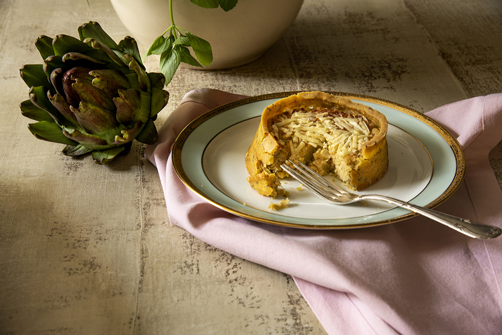 Torta de Alcachofra Cremosa com Queijo da Serra da Canastra