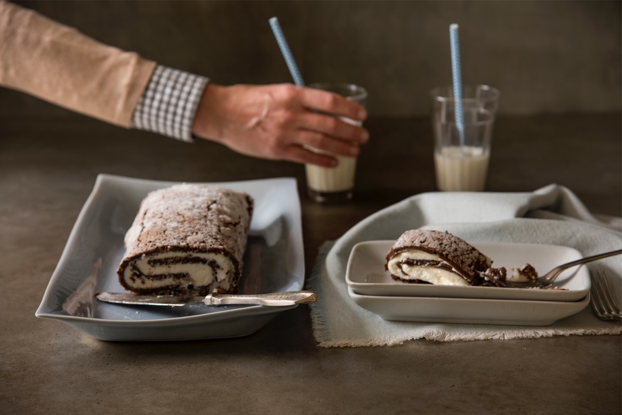 Rotolo de Chocolate com Pecã