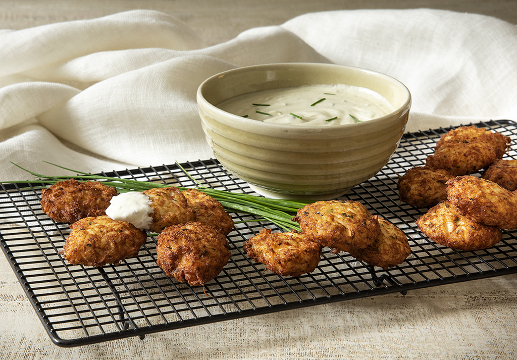 Bolinhos de Arroz com Fonduta de Queijo e Rosmarino