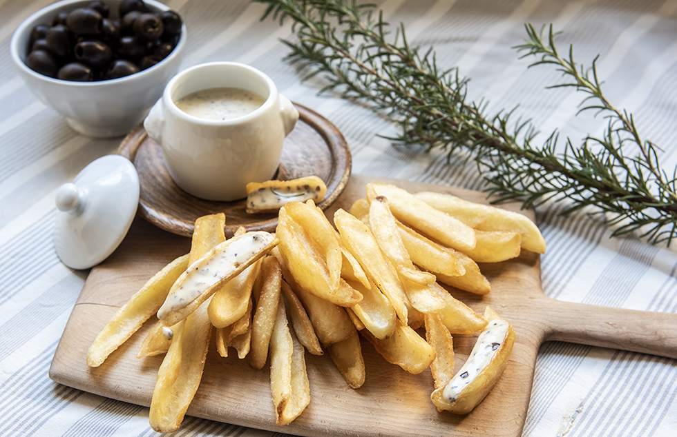 Batata Canoa com Maionese de Azeitona Preta