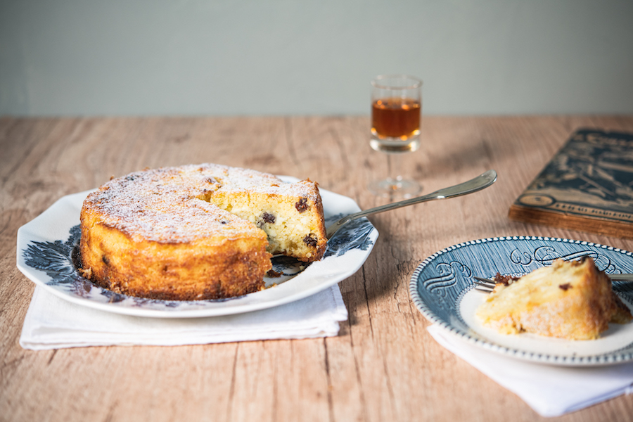 Torta de Ricota com Uva-Passa