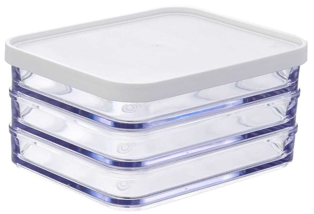 Pote Clear Trio, 13,1x16,7x8,5cm, 840ml, Branco, Coza