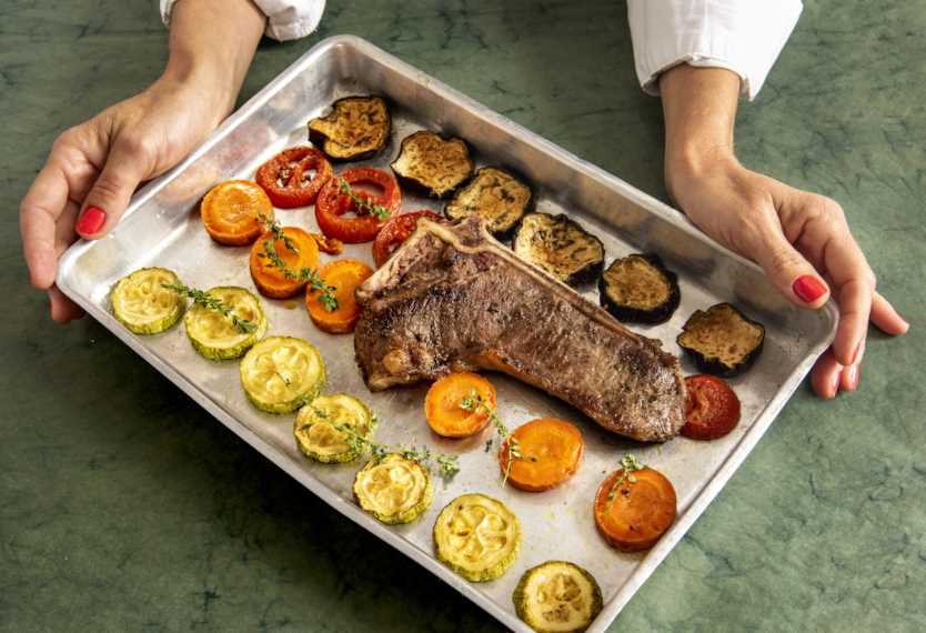 T-Bone Grelhado com Ratatouille de Legumes