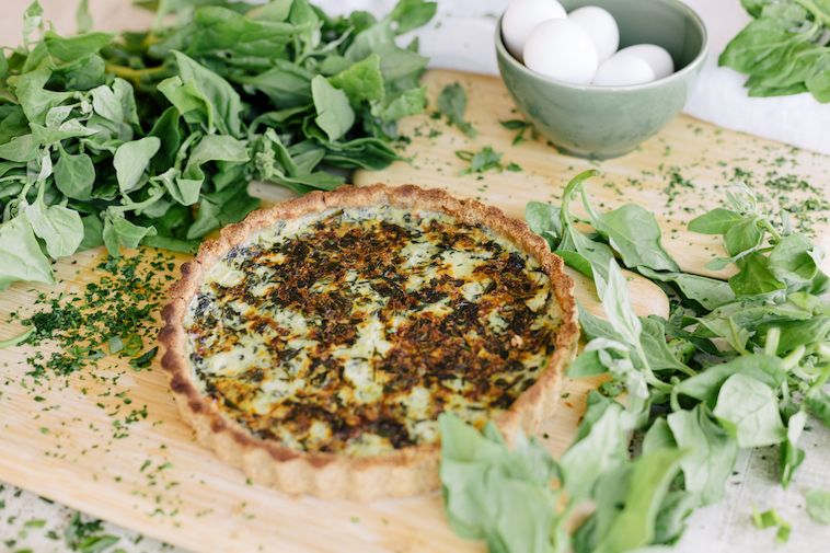 Quiche Integral de Espinafre e Alho-Poró