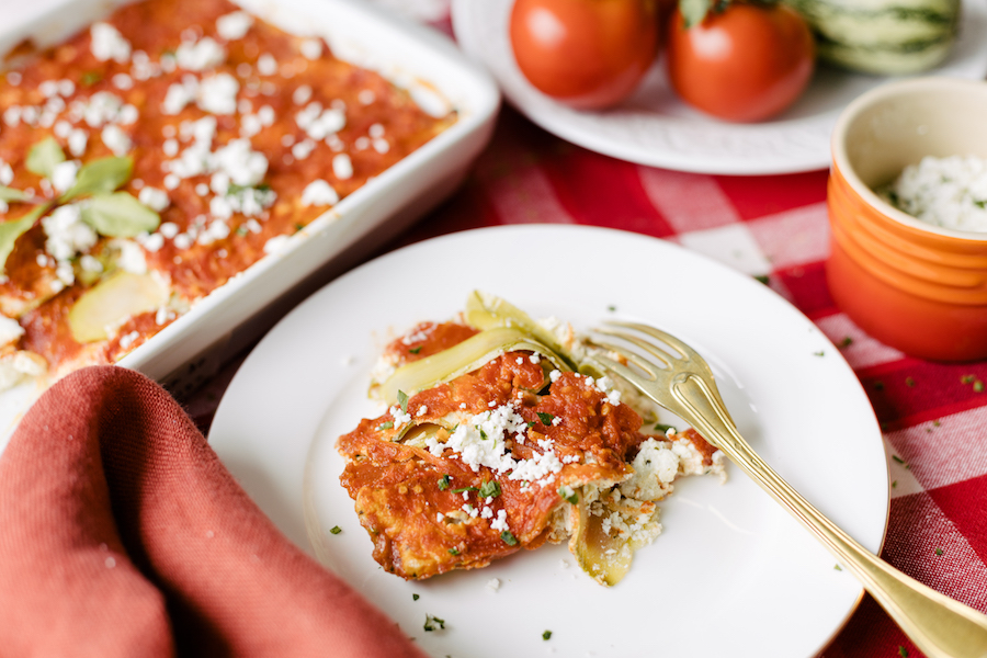 Lasanha de Abobrinha com Ricota e Molho de Tomate