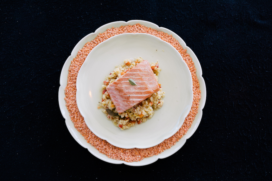 Salmão com Lentilha