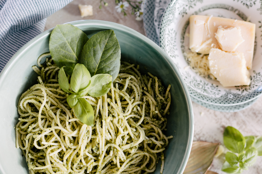 Massa com Pesto de Hortelã