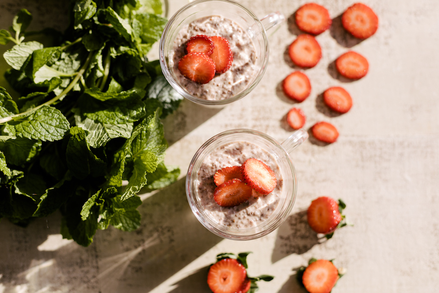 Pudim de Chia com Morango