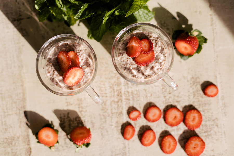 Pudim de Chia com Morango