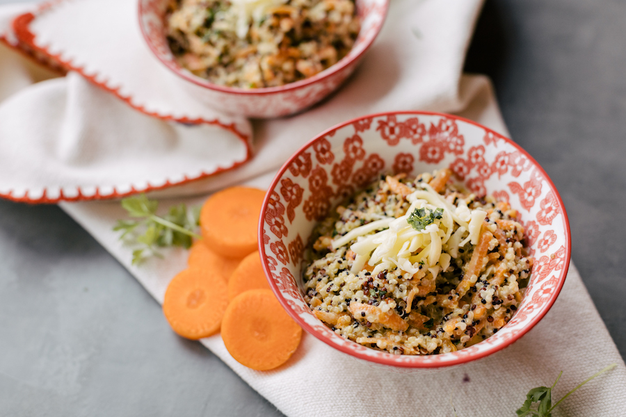 Risoto de Quinua com Cenoura e Queijo